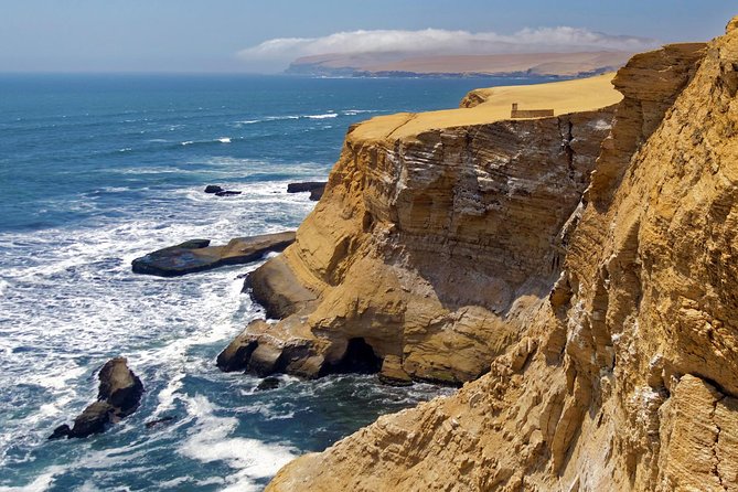Ballestas island & Paracas reserve from PISCO CRUISESHIP TERMINAL - The Candelabra geoglyph from the sea