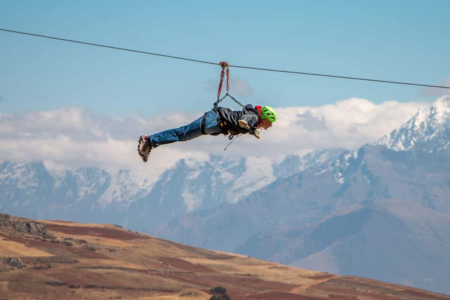 Cusco: Zipline in the Sacred Valley - Cable three: Superman and Superwoman positions