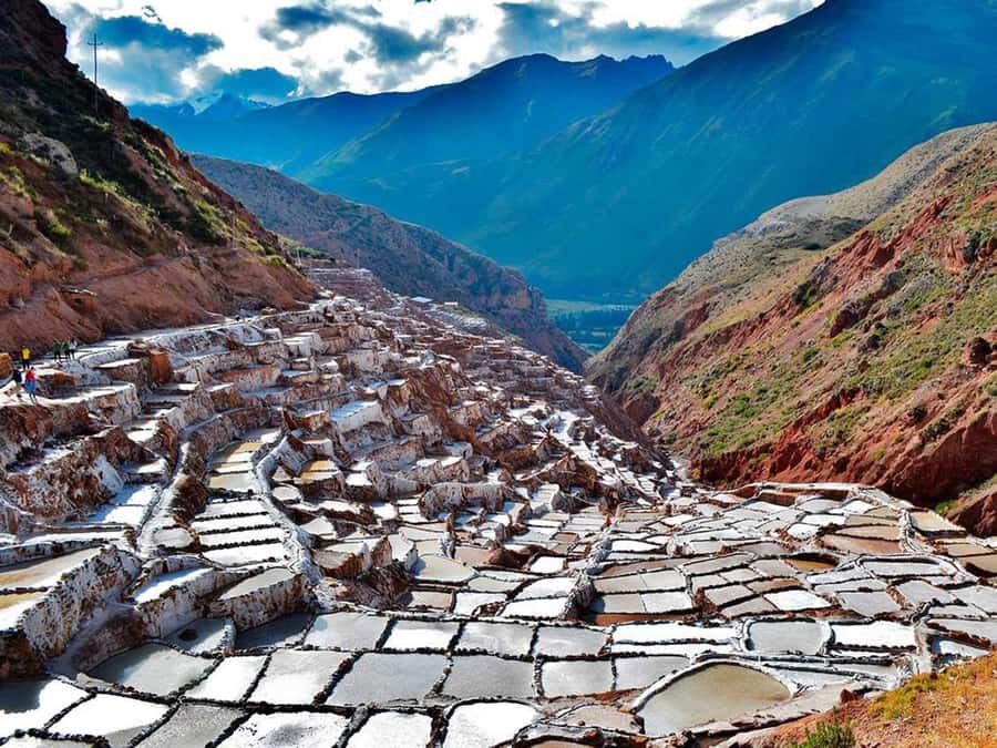 From Cusco: Chinchero Weavers, Moray, Maras Salt Mines Tour - Moray and its enormous circular terraces