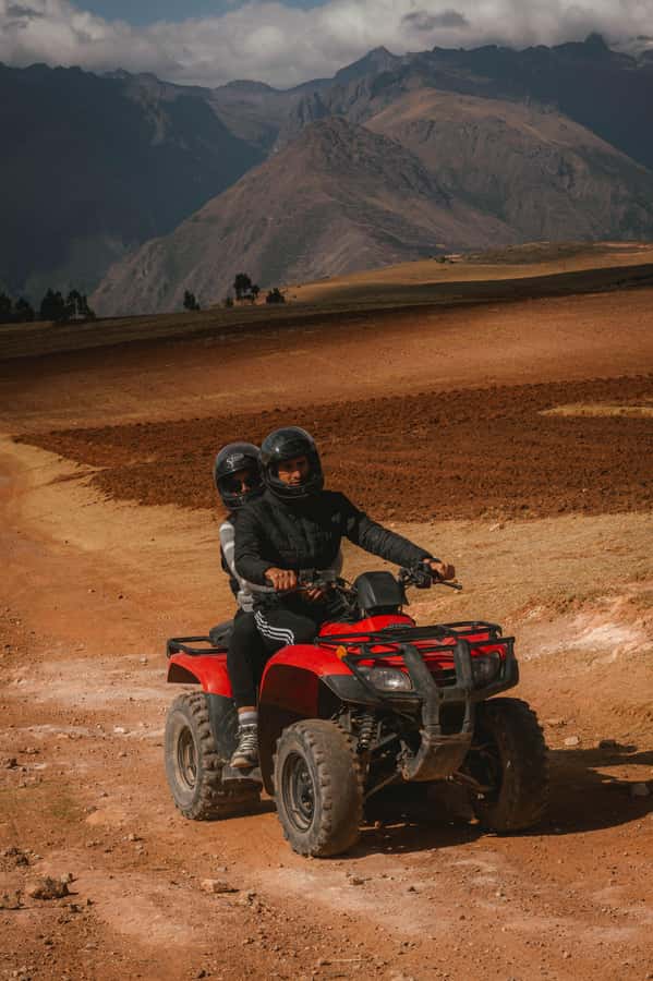 From Cusco: Quad bike tour Moray and Salt Mines - Riding toward Moray through the Sacred Valley