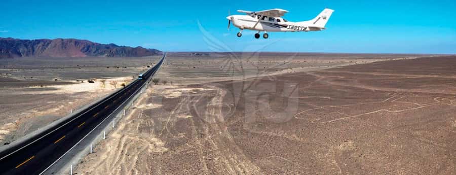 From Ica: Flight over the Nazca Lines - Arriving at Nazca Aerodrome