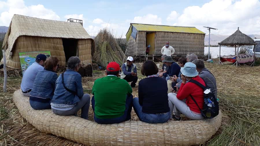 From Puno: Floating Islands of the Uros Half-Day Tour - Walking onto a floating island