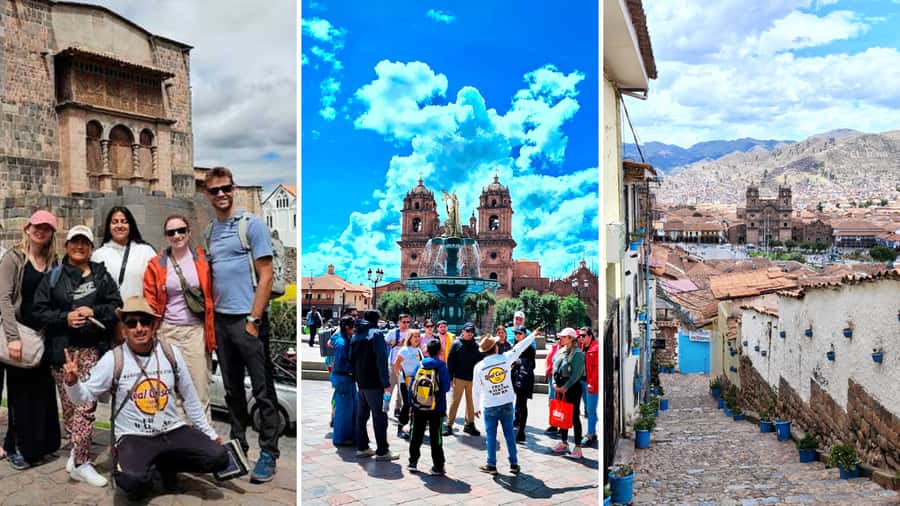 Historic/music Cusco FreeWalkingTour "free drink" Group Tour - The Andean Trilogy carved into an Inca wall