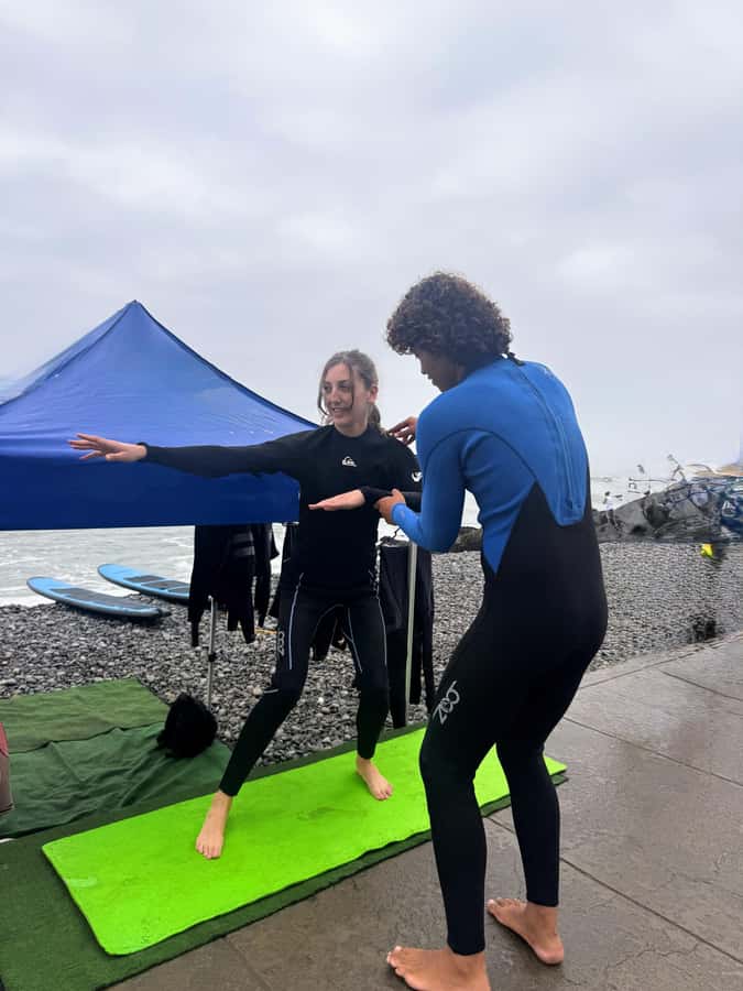 Lima: Surf Class with Equipment and Instructor - Getting fitted with a board and wetsuit