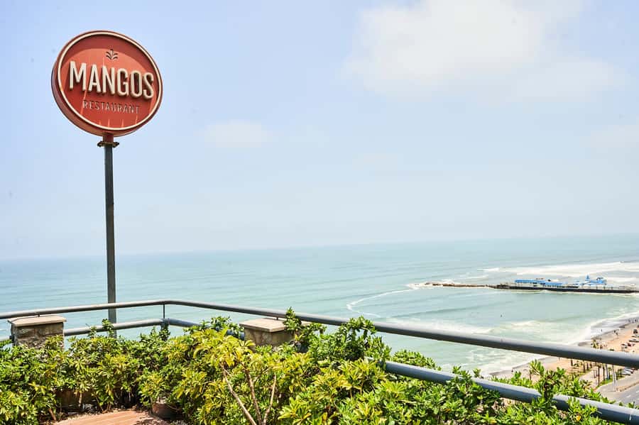 Lunch Menu at Mangos Larcomar restaurant - The terrace and Pacific views
