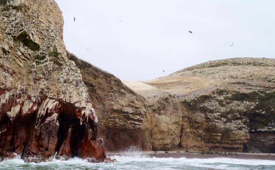 Paracas: Ballestas Islands and Candelabra of Paracas Boat - The Candelabra of Paracas from the bay