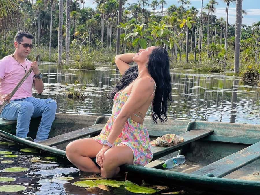 Puerto Maldonado: Lake Yacumama sunset and piranha fishing - Sunset Over the Water