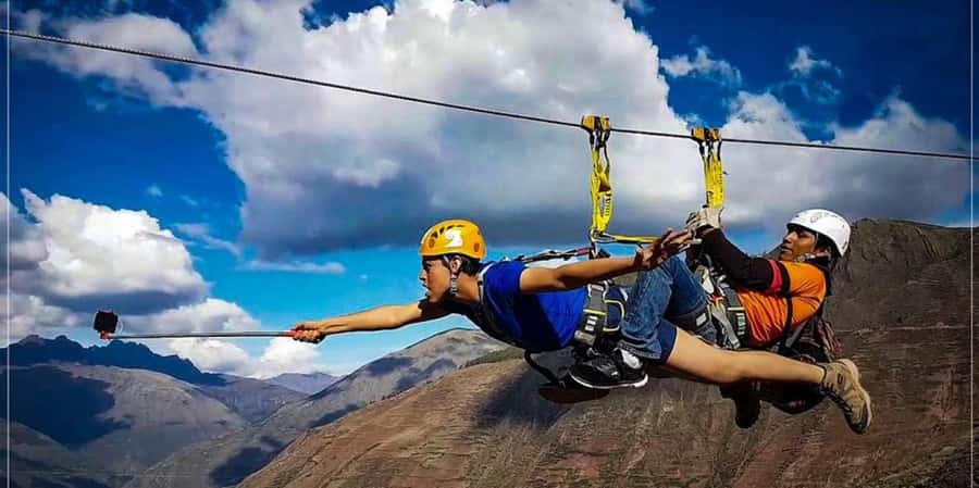 Zipline over the Sacred Valley Trip - The Tibetan bridge adds a different kind of nerve